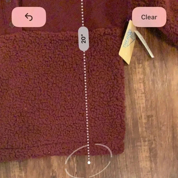 Thereabouts Girls Faux Fur Pullover Jacket Burgundy Plus Size Size 22.5, 3XL - Picture 9 of 12